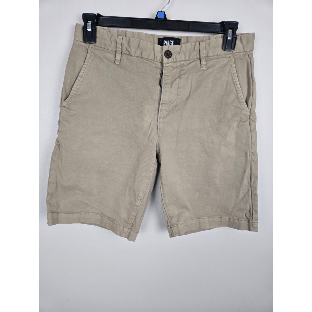 Paige Federal Slim Fit Chino‎ Shorts Mens 31 Khaki Tan Stretch Cotton Casual